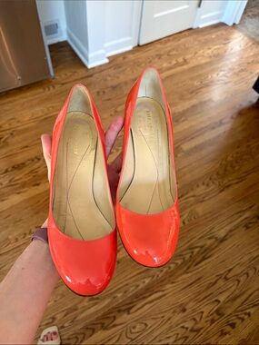 kate spade Coral Patent Round-Toe Heels